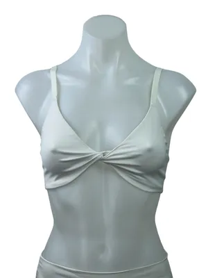Gymshark Elevate White Twist Front Workout Activewear Bra Bralette Crop Top Sz S thumbnail 1