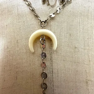 Silver tone blue beaded long multi strand necklace’s thumbnail 7