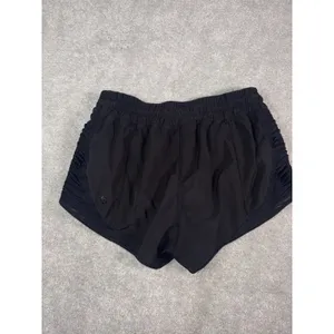 lululemon hotty-hot shorts ruched side black reflective 4 thumbnail 4