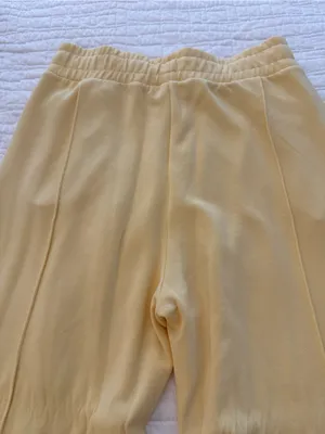 Salt Project Soft Wide-Leg Pants with Elastic Waist in Pale Yellow size XL thumbnail 4