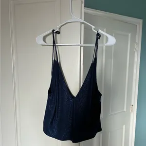 Victoria's Secret Satin Camisole Tank Top in Navy Zebra Animal Print thumbnail 3