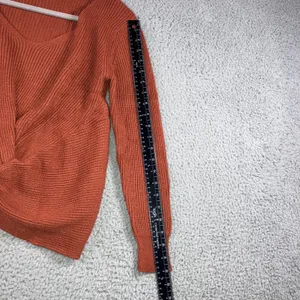 Akira Sweater Women Small V Neck Front Knot‎ Long Sleeve Boho Coquette Chic thumbnail 3