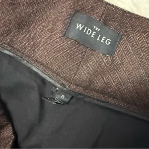 White House Black Market Wide Leg Trousers Burgundy Brown Size 6 Dress Pants thumbnail 3