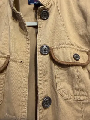 Chaps Denim Women’s Tan Utility Jacket 100% Cotton  Size Medium thumbnail 4