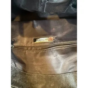 Kate Landry Black Leather Shoulder Bag Hobo Purse Silver‎ Ring Accents thumbnail 6