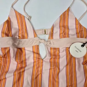 Tularosa Knotted One Piece in Tangerine Stripe thumbnail 6