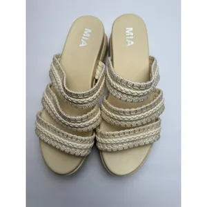 MIA Womens Platform‎ Slide Sandals Braided Straps Beige Espadrille Size 9 thumbnail 4