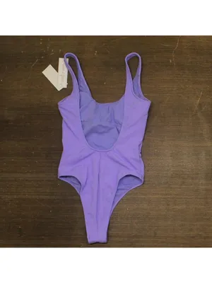 Salt + Cove Juniors Classic Tank One-Piece Swimsuit 807144 Iris Purple Blue XS thumbnail 2