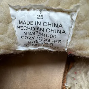 Old Navy Cozy Clog Chestnut Faux Suede Sherpa Lined Buckle‎ Mule Shoes thumbnail 2