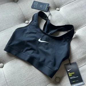 NWT Nike‎ Swoosh Bra Black thumbnail 1