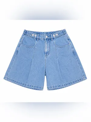 Yesfashion Women’s High-Waisted Wide Leg High rise Jorts Light Wash Size Large thumbnail 2