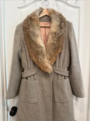 Vintage fur lined Montgomery Ward Union made Pea coat thumbnail 2