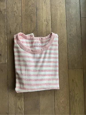 Women’s Time and Tru Pink and White Striped Long Sleeve Top thumbnail 5