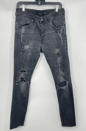 H&M Distressed Denim Jeans‎ - Edgy Chic Style size 34 thumbnail 1