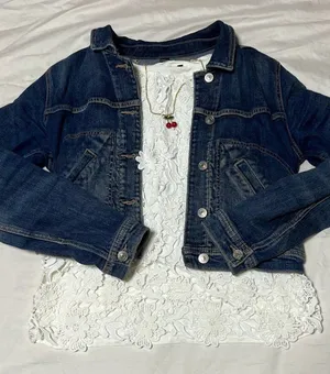 Forever 21 SZ L White Floral Lace Tank Top Coquette Feminine thumbnail 1