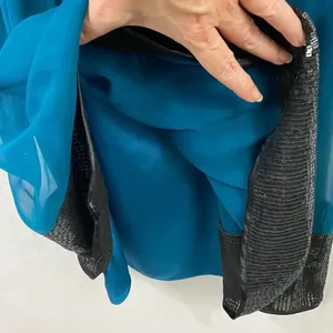 A.B.S. Allen Schwartz Collection Blue Silk Black Sequins Mini Dress Size 6 thumbnail 9