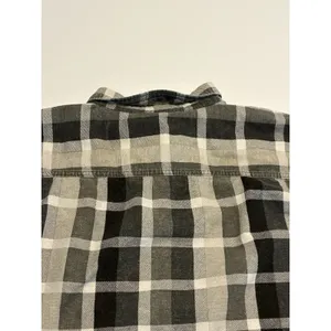 OKAY Button Up Shirt Women 6XL Gray Plaid Oversized Short Sleeve Casual thumbnail 6