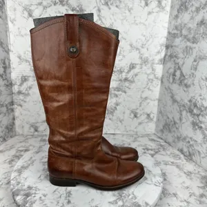 FRYE Womens Vintage Melissa Button Tall Riding Boots Size 7 Brown Cognac Leather thumbnail 6