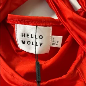 NWT Hello Molly Red Ruched Dress Size S thumbnail 2