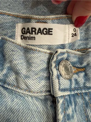 Garage Clothing Low Rise Baggy Wide Leg Denim Jeans Light Blue Wash thumbnail 3