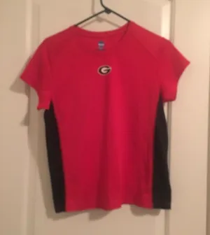 NCAA Women's Juniors Shirt Georgia Bulldogs Activewear Size Large Red Black thumbnail 1