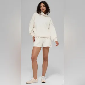 Alo Yoga NWT Hazy Mock Neck Pullover in Ivory Size S Oversized thumbnail 13