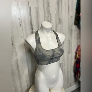 Gray marble print sports bra Gray Size M thumbnail 5