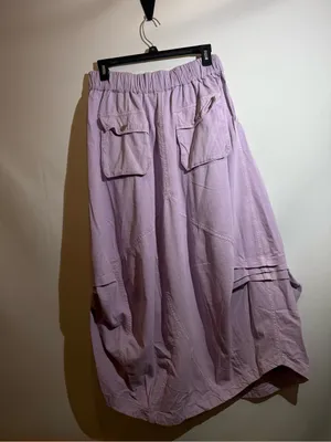 NWT Free People Willow Poplin Parachute Maxi Skirt in Pink Lavender Size S thumbnail 2