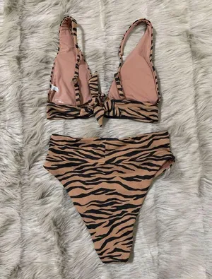 Aerie Pique Animal Print Bikini Small thumbnail 5
