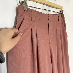 Halara Flex High Waisted Pocket Wide‎ Leg Waffle Work Pants rose tan women's M thumbnail 3
