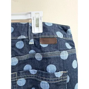 Boden Blue Polka Dot Denim Skirt Womens 14R Knee Length A-Line WG455 thumbnail 3