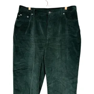 Lauren Ralph Lauren Womens Green Corduroy Straight Leg High Rise Pants Size 14W thumbnail 4
