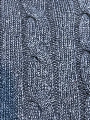 VTG J.Crew Cable Knit Blue Sweater Fisherman core wool blend preppy academia thumbnail 7