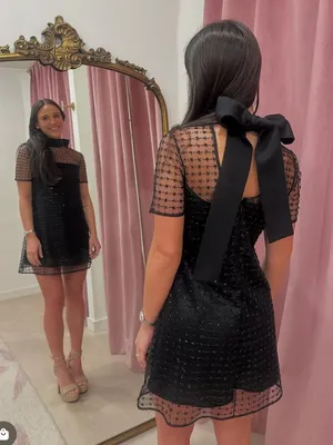 NWT STAUD Ilana Mini Dress in Stardust Onyx Black Sequin Stars Size Small thumbnail 5
