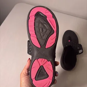 Vionic Sandals Womens Size 8 Black & Pink‎ Serena Tia Slingback Flip Flops thumbnail 5