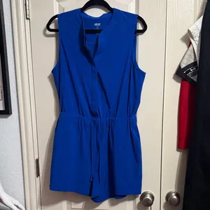 Girlfriend Collective Royal Blue Varsity Stretch Sleeveless‎ Romper Athleisure thumbnail 2