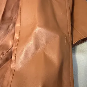 Zara Camel Brown Faux Leather Trench Coat thumbnail 10