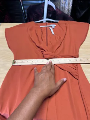 ASOS Twist & Drape Midi Dress in Rust Orange thumbnail 13