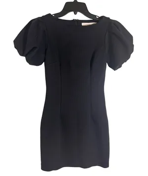 Altar'd State Black Puff Sleeve Mini Dress Bodycon XS D3181‎ thumbnail 1