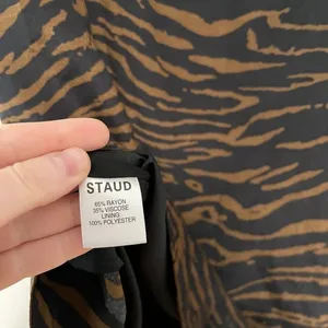 Staud Bell Zebra Print Mini Dress in Black and Brown‎ Spaghetti Strap Size 6 thumbnail 7