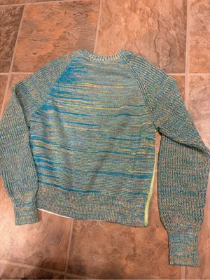 Anthropologie Blue & Green Tie-Dye Raglan Sweater small thumbnail 3