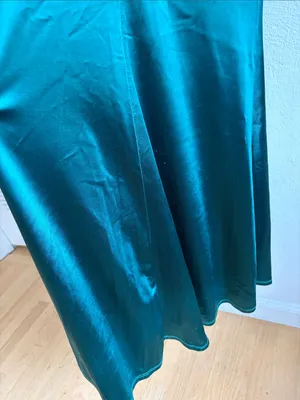 Hello Molly Emerald Green Satin Cowl Neck Slip Dress size xs thumbnail 6