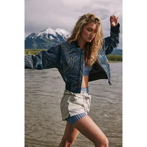 NWT Free People FP Movement Garden Party Bomber Jacket Size M. H thumbnail 4