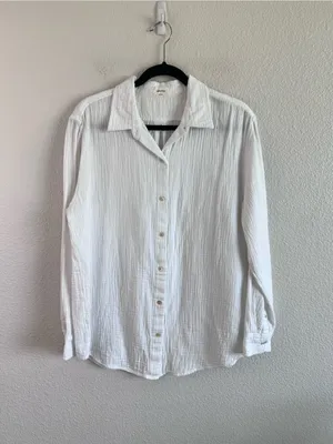 Wilfred Free Artizia Sail Shirt Button Up Shirt Lightweight Cotton Gauze White thumbnail 2