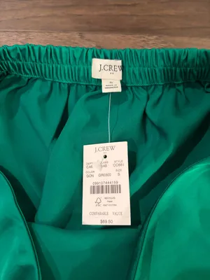 New With Tags JCrew Factory Kelly Green Satin Skirt Sz S thumbnail 4