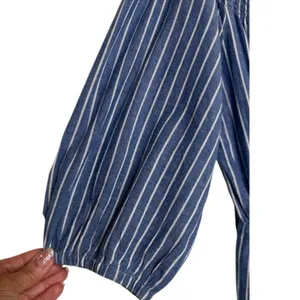 TULAROSA Maida Ruffle Dress in Blue White Stripe Size Small thumbnail 4
