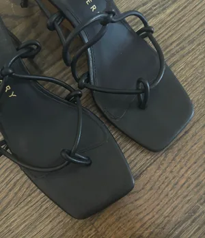 Katy Perry black irisia strappy wooden block wedge heel sandal Matte Black thumbnail 5