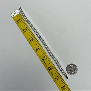 Faceted rhinestone silver tone bracelet thumbnail 8