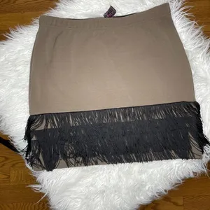 BB Dakota- Brown Skirt w/Black Fringe thumbnail 2