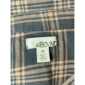 aBound Plaid Button Up Shirt Medium Cotton Long Sleeve Brown Pink thumbnail 4